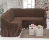 Чехол на угловой диван с оборкой, накидка на диван