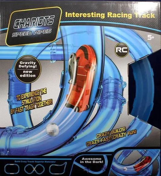Светящиеся трубопроводные гонки CHARIOTS SPEED PIPES трубопроводный автотрек гоночный трек (37 деталей)