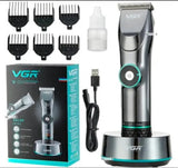 Мощная профессиональная машинка для стрижки с подставкой VGR V-256 / Универсальная машинка для стрижки волос