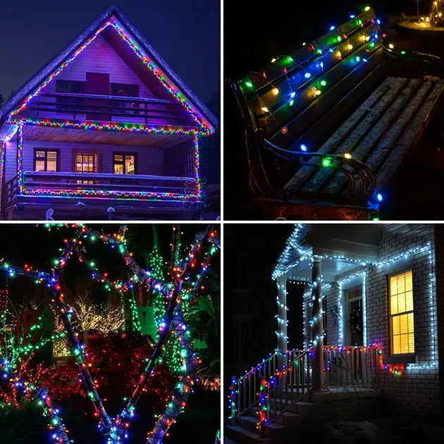 Гирлянда Роса 200 м МУЛЬТИК – зеленая нить, пульт, 8 режимов