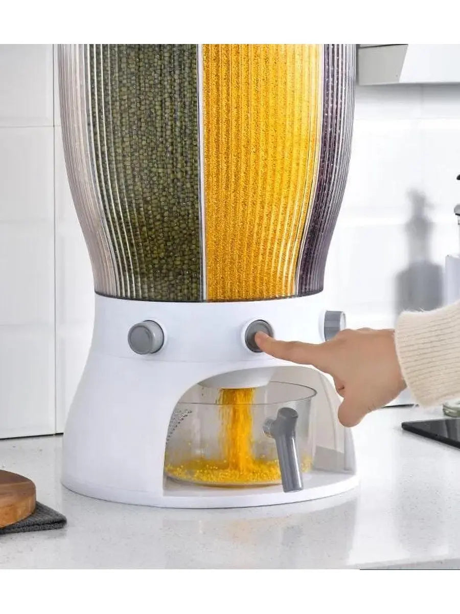 Белый Диспенсер для круп вращающийся с дозатором