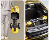 Электромобиль сложен с аккумулятором 6V 4.5Ah и скоростью до 6 км/ч/M-6072 Eco Koleso желтый