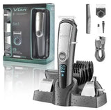 Машинка для стрижки волос VGR V-105 триммер для усов и бороды с насадками 5в1
