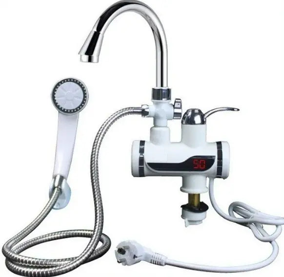 Боковое подключение Проточный водонагреватель с душем