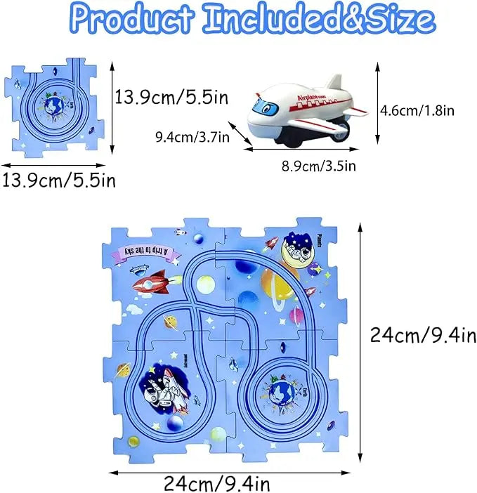 Пазл для детей "Railcar Puzzle" с игрушечным самолетом (5 деталей)