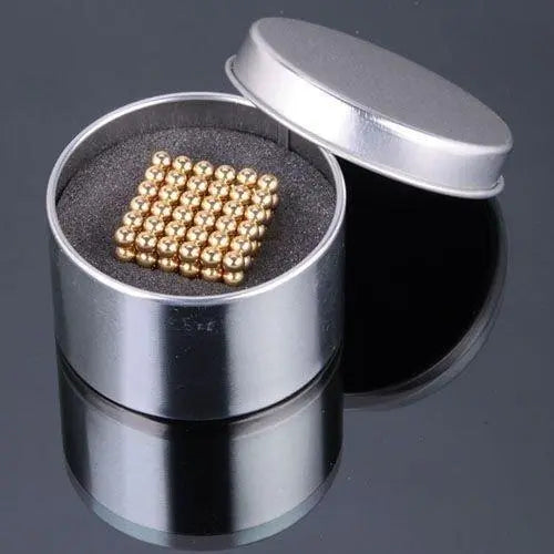 Головоломка Неокуб золотой NeoCube в боксе 216 шариков металлический 5 мм