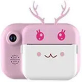 Голубой Детский фотоаппарат C11 с экраном моментальной печати фото "Рожки"