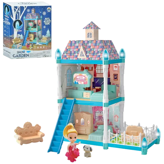 Детская игрушка Кукольный домик Snow Garden 556-66, 2 этажа, 72 детали, в коробке