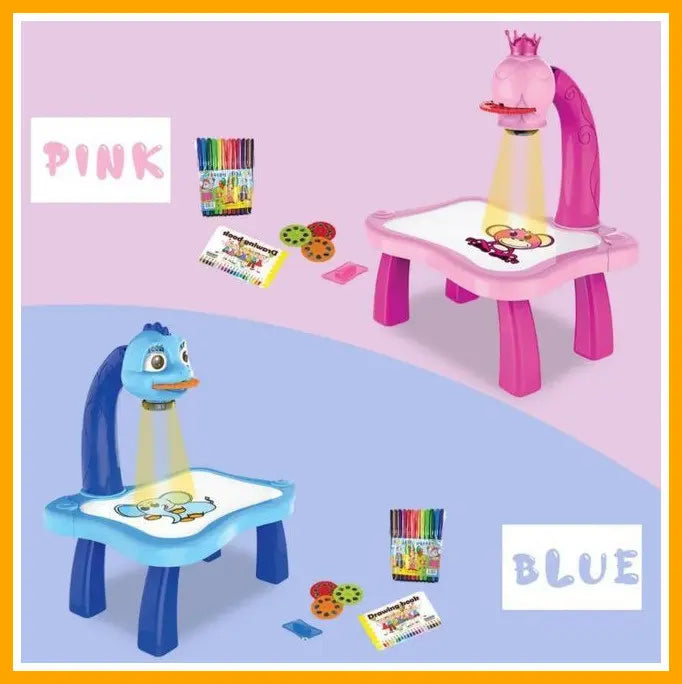 Детский стол проектор для рисования с подсветкой Projector Painting РОЗОВЫЙ