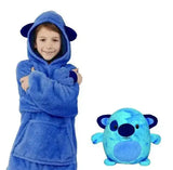 Голубой Детская игрушка-толстовка плед трансформер с капюшоном и рукавами 3 в 1 Huggle Pets Hoodie