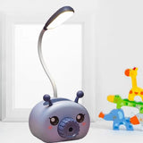 Лампа настольная на гибкой ножке с органайзером для ручек и подставкой телефона Quite Light Deer с точилкой карандашей, питание от USB