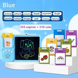 Говорящие обучающие карточки Монтессори для изучения английского языка 2в1 интерактивный планшет и цветная LCD доска для рисования 224 сло...