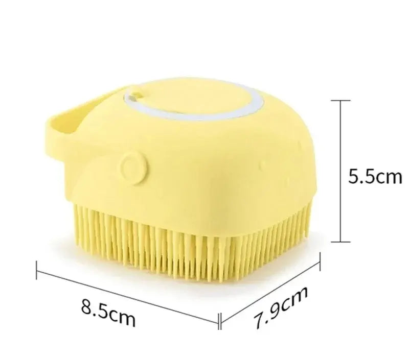 Детская силиконовая массажная мочалка губка для ванны с дозатором