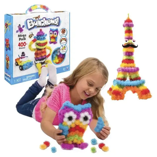 Детский разноцветный конструктор-липучка Bunchems 400 деталей / Конструктор Банчемс