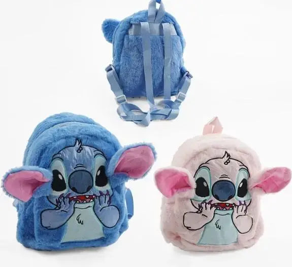 Плюшевый рюкзак Стич Disney Fairy Stitch мягкий детский рюкзак с ушками и мордочкой розовый