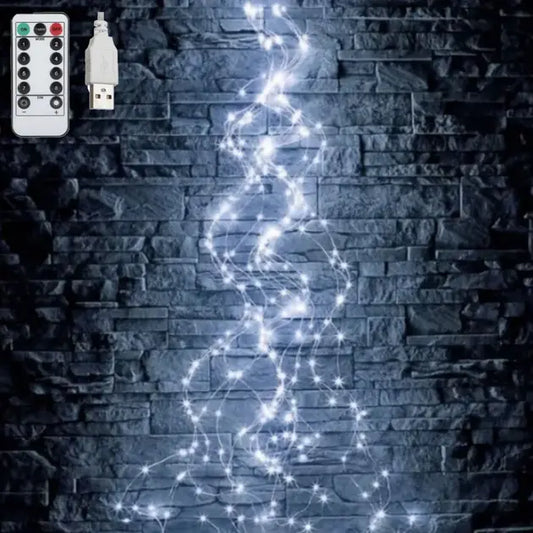 Гирлянда на елку Конский хвост 2 метра 20 нитей Холодный белый