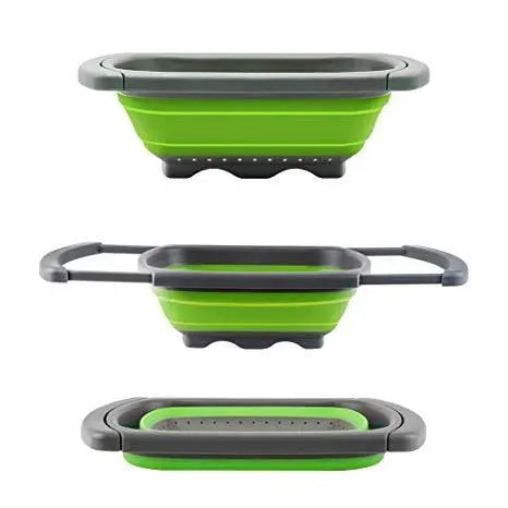 Складной дуршлаг Benson BN-091 силиконовый друшлаг для мытья овощей и фруктов Бенсон друшлак Бэнсон