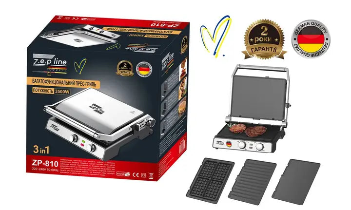 Многофункциональный пресс-гриль 3в1 Zepline ZP-810 3500W