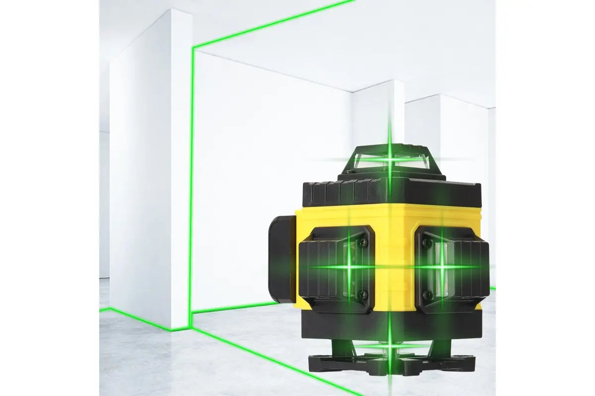 Аккумуляторный лазерный нивелир 4D, 16-линейный зеленый уровень LUX с большим Led экраном, Tape-C зарядка (3.7V, 5AH). АКБ уровень