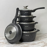 Набор посуды с гранитным антипригарным покрытием BellMax BM-305 из 12 предметов Черный