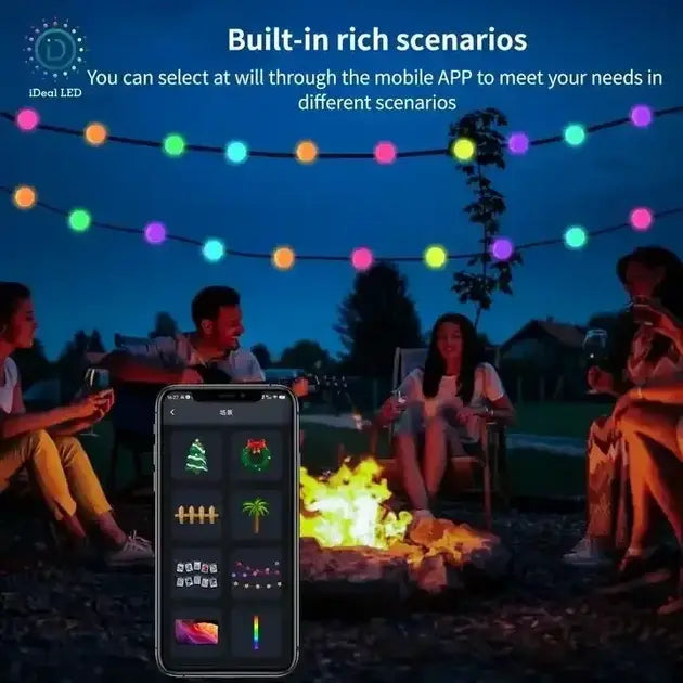 Гирлянда на елку матовый шарик 10 метров с пультом Usb Bluetooth управления с телефона модель (SFK-03)