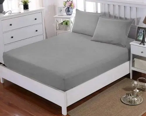 салатовая Простынь махровая на резинке с наволочками Anisa  (220х240+30 см)