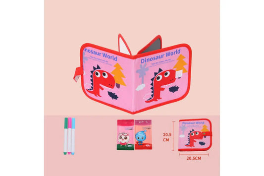 Многоразовый альбом для рисования с фломастерами Dinosaur World