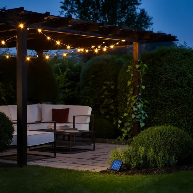 Гирлянда нить на солнечной батарее 1000 LED 100 м черный провод желтый