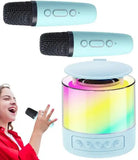 Портативная акустическая колонка K19 с Bluetooth и LED-подсветкой для караоке бирюзовый