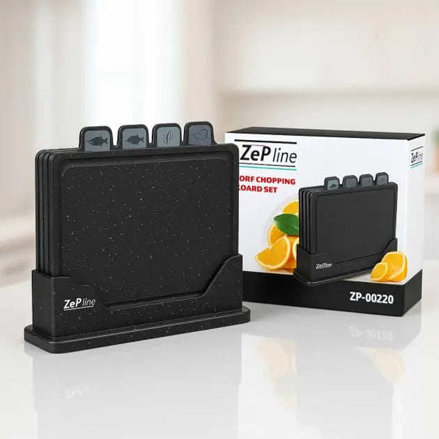 Кухонный набор досок Zepline ZP-00220 5 предметов с подставкой серый