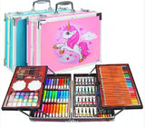 розовый Набор для рисования 145 предметов в алюминиевом чемоданчике