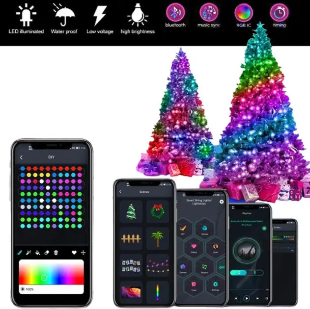 Гирлянда уличные огни 3M Smart Bluetooth App Control светодиодная LED