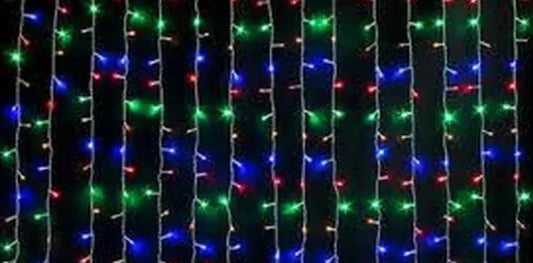 Светодиодная гирлянда Водопад 400LED 3х2м 220V Микс Прозрачный провод