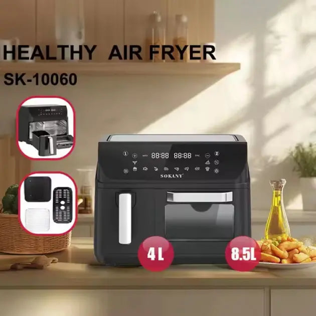 Аэрофритюрница Sokany SK-10060 с 2 чашами, сенсорное управление