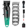 Аккумуляторная машинка для стрижки VGR V-662 GREEN, 7000 RPM, 6 насадок, LED дисплей