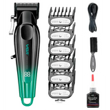 Аккумуляторная машинка для стрижки VGR V-662 GREEN, 7000 RPM, 6 насадок, LED дисплей