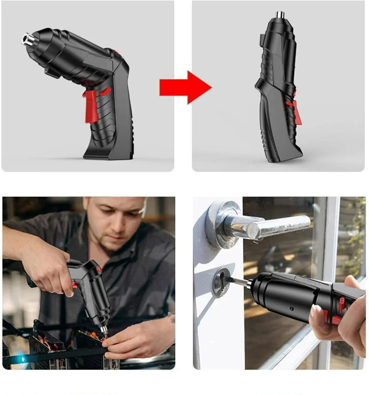 Аккумуляторная отвертка трансформер, 48 элементов, мини-шуруповерт