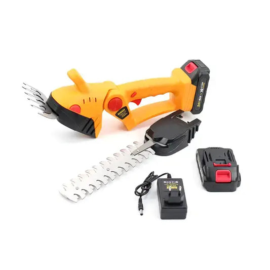 Аккумуляторные ножницы-кусторезы на 24Вт с 2 насадками по уходу за садом в кейсе