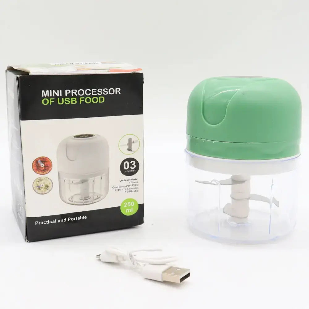 Аккумуляторный мини измельчитель для продуктов 250мл, с USB / Кухонный мини блендер для овощей