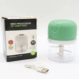 Аккумуляторный мини измельчитель для продуктов 250мл, с USB / Кухонный мини блендер для овощей