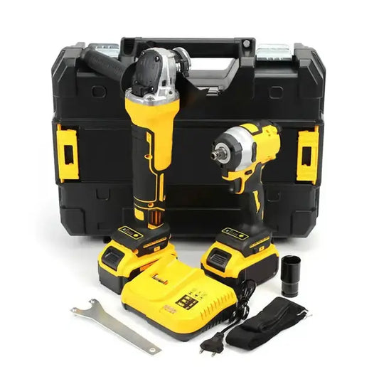 Аккумуляторный набор инструментов в кейсе 2 в 1 Болгарка и Гайковерт