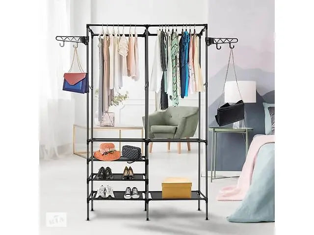 Универсальный шкаф вешалка стойка для одежды double pole