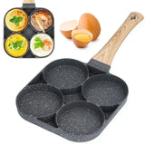 Антипригарная сковорода на 4 отделения для блинов и яичницы / Порционная сковорода для жарки яиц / Кухонная сковорода