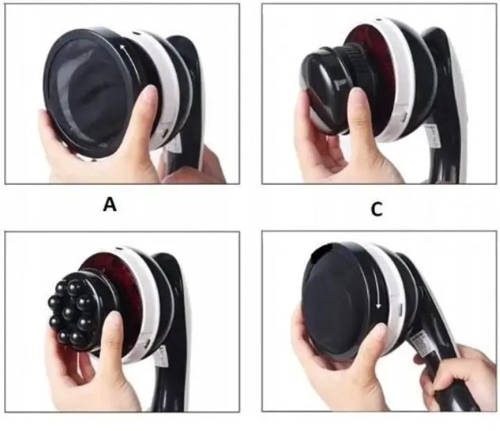 NEW Антицеллюлитный массажер Body Massage, 4 насадки / Вибромассажер с ИК подогревом / Массажер для тела