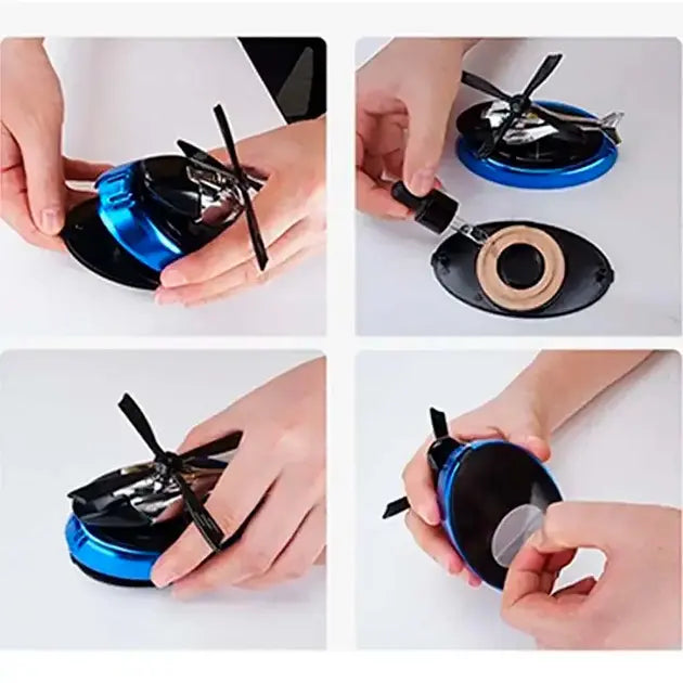 Автомобильный ароматизатор вертолет с раздуванием на солнечной панели + многократная пропитка духов