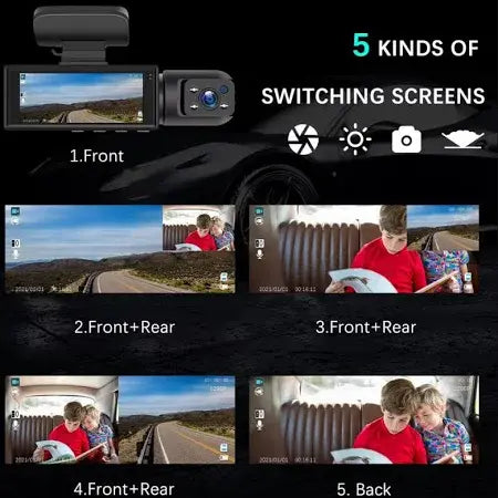 Автомобильный видеорегистратор M8 3,16-дюймовый экран Full HD 1080P с двумя камерами