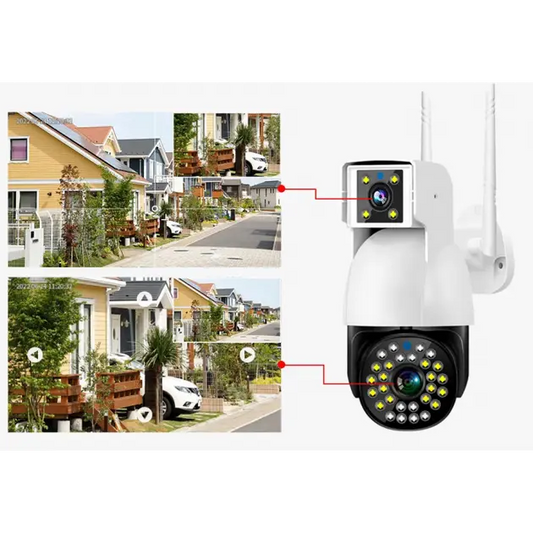 Беспроводная Камера DUAL CAMERA P12 WIFI IP 360/90 V380PRO 3+3.0mp Поворотная Уличная с Датчиком Движения