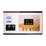 Часы электронные настенные 2508 с зеленой подсветкой черные 240х40х150мм TB