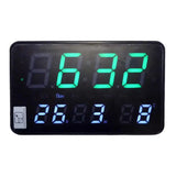 Часы электронные настенные 2508 с зеленой подсветкой черные 240х40х150мм TB