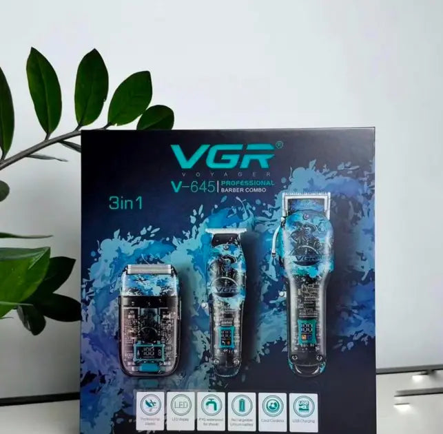Профессиональный набор 3в1 VGR V-645 триммер, машинка для стрижки волос и электробритва